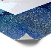 Poster Encre d'alcool marbrée bleu, Turquoise et or do-it (Coin)