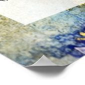 Poster Encre d'alcool marbrée bleu, violet et or do-it-yo (Coin)