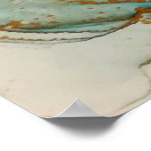 Poster Encre D'Alcool, Minéral Bleu Abstrait. (Coin)