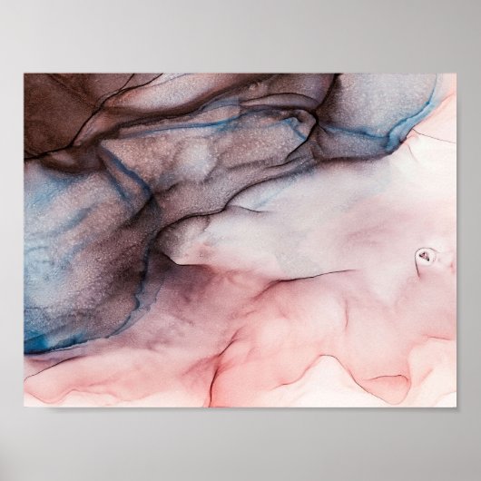 Poster encre d'alcool rose (Devant)