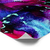 Poster Encre d'alcool violette Galaxy Abstraite (Coin)
