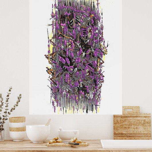 Poster encre de tempête Techno (Cuisine)