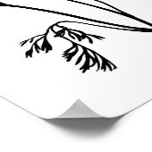 Poster Encre noire moderne Art Fleur sauvage Abstrait (Coin)