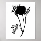 Poster Encre noire moderne Art Fleur sauvage Abstrait (Devant)
