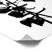 Poster Encre Noire moderne Art Floral Fleur sauvage Abstr (Coin)