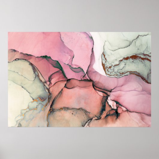 Poster Encre, peinture, abstraite. Fermeture du tableau. (Devant)