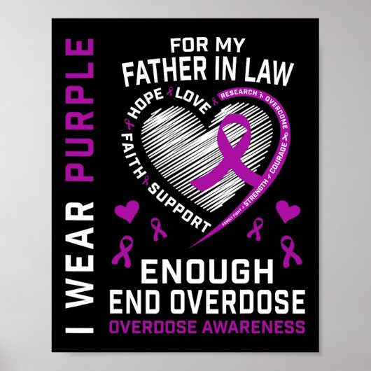 Poster End Overdose Awareness Shirt Enough Purple For Fat (Devant)