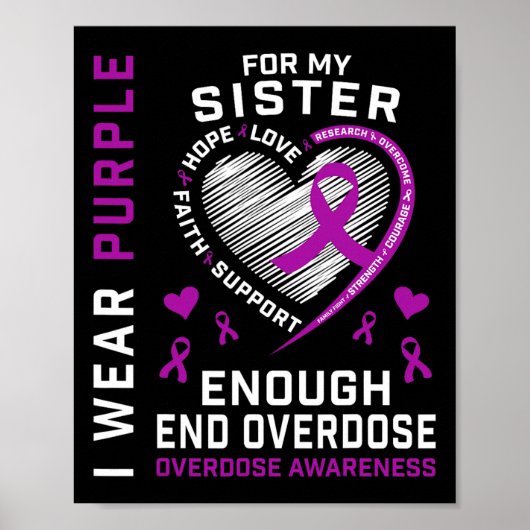 Poster End Overdose Awareness Shirt Enough Purple For My  (Devant)