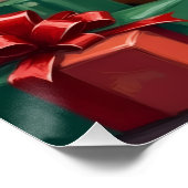 Poster Endearing Basset Hound Dog with Christmas Wreath (Coin)