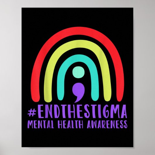 Poster #endthestigma - Semicolon de sensibilisation à la (Devant)
