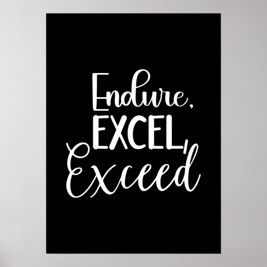 Poster Endure, Excel - Hustle, Gymnase, Motivation du suc (Devant)