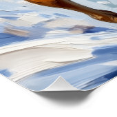 Poster Energetic Boxer Dog Leaping in Winter Snow Fun (Coin)