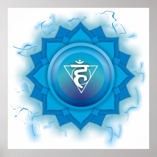 Poster Énergie chakra bleue (Devant)