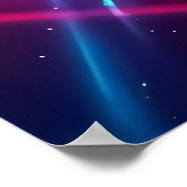 Poster Énergie Cosmique Bleue Froide Univers Abstrait (Coin)
