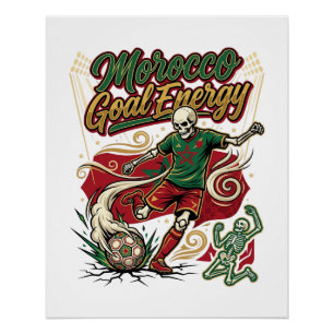 Poster Énergie de but du Maroc Skeleton Striker Nations C