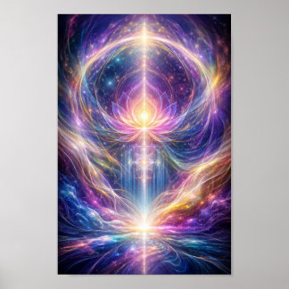 Poster Énergie de Lotus Céleste – Spirituel Abstrait Nouv