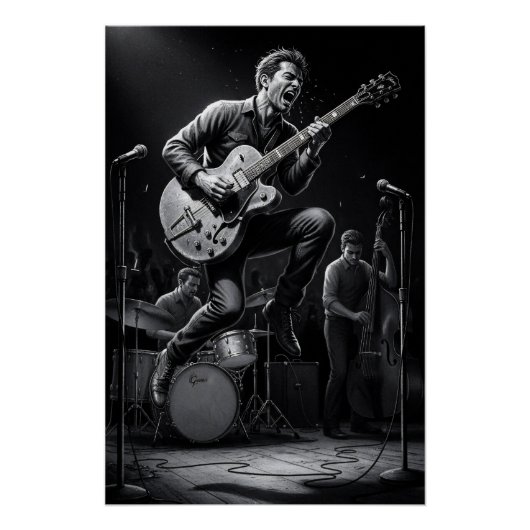 Poster Énergie en noir et blanc (Devant)