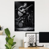 Poster Énergie en noir et blanc (Bureau à domicile)