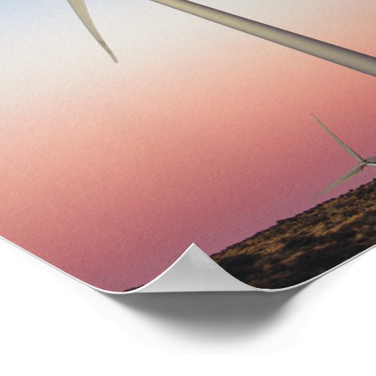 Poster Énergie éolienne de la ferme à Dusk (Coin)