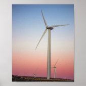 Poster Énergie éolienne de la ferme à Dusk (Devant)