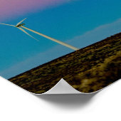 Poster Énergie éolienne de la ferme à Dusk Jigsaw Puzzle (Coin)