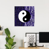 Poster Énergie Zen de Tranquillité Bleue Yin Yang (Bureau à domicile)