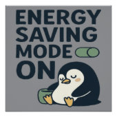 Poster Energy saving Mode on- Cute penguin design (Devant)