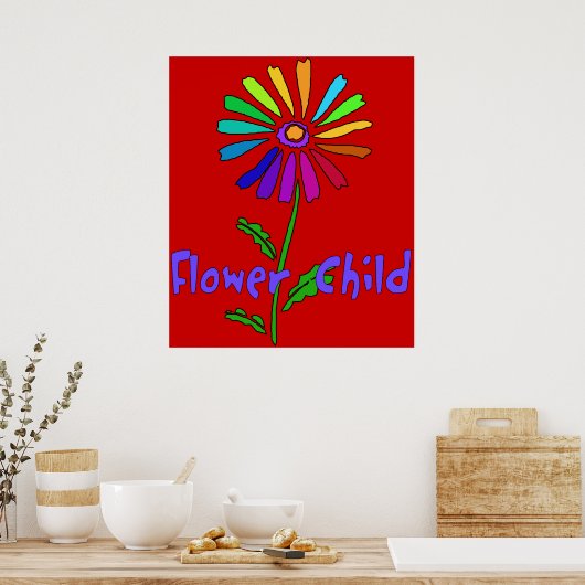 Poster Enfant à fleurs (Cuisine)