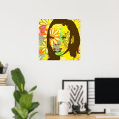 Poster Enfant à fleurs (Bureau à domicile)