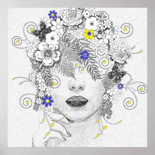 Poster Enfant à fleurs (Devant)