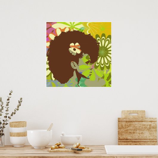 Poster Enfant à fleurs2 (Cuisine)