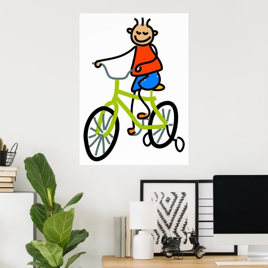 Poster Enfant à vélo (Bureau à domicile)