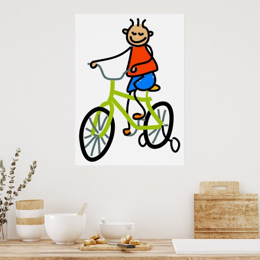 Poster Enfant à vélo (Cuisine)