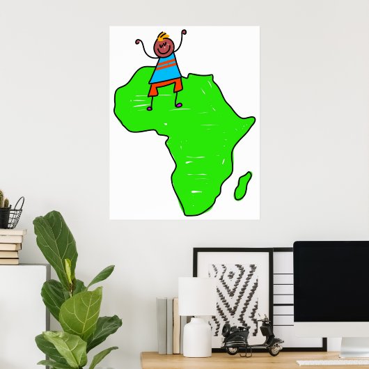 Poster Enfant africain (Bureau à domicile)