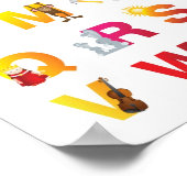 Poster enfant alphabet toile imprimé (Coin)