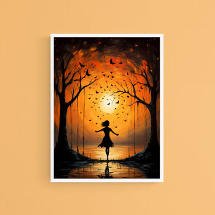 Poster Enfant au coucher du soleil, Décor Serene Wall Art