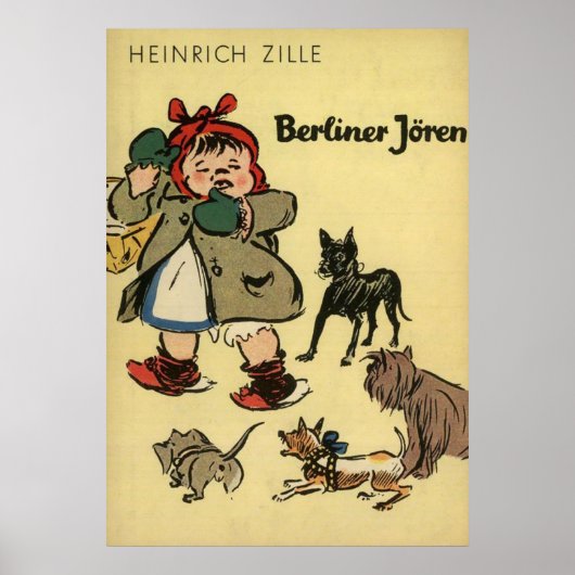 Poster Enfant avec chiots (Devant)