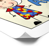 Poster Enfant avec l'autisme Brunette fille 2 (Coin)