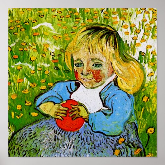 Poster Enfant avec Orange Van Gogh Art (Devant)