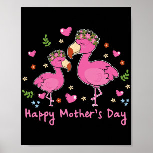 Poster Enfant Bonne Fête des mères Flamant rose Oiseau Gr