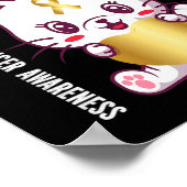 Poster enfant cancer sensibilisation guerrier chat mignon (Coin)