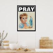 POSTER ENFANT CATHOLIQUE PRIER VIERGE MARIE PROLIFE (Cuisine)