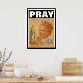 POSTER ENFANT CATHOLIQUE PRIER VIERGE MARIE PROLIFE (Cuisine)