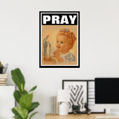POSTER ENFANT CATHOLIQUE PRIER VIERGE MARIE PROLIFE (Bureau à domicile)