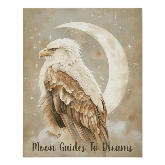 Poster Enfant d'aigle dormant sur Lune (Devant)