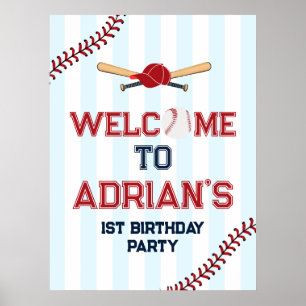 Poster Enfant d'anniversaire de baseball