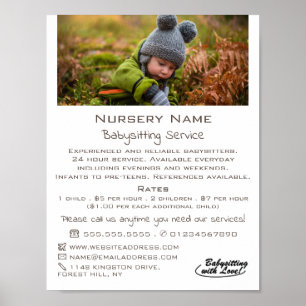 Poster Enfant d'automne, Babysitter, Garderie, Nourriture