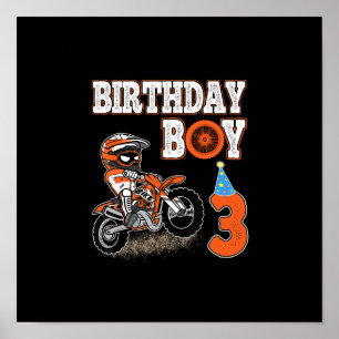 Poster Enfant de 3 ans - Enfant d'anniversaire - Vélo de