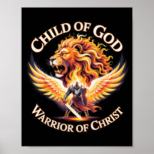 Poster Enfant de Dieu Guerrier du Christ Lion Chrétien