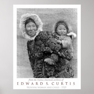 Poster Enfant de transport de femme de Nunivak